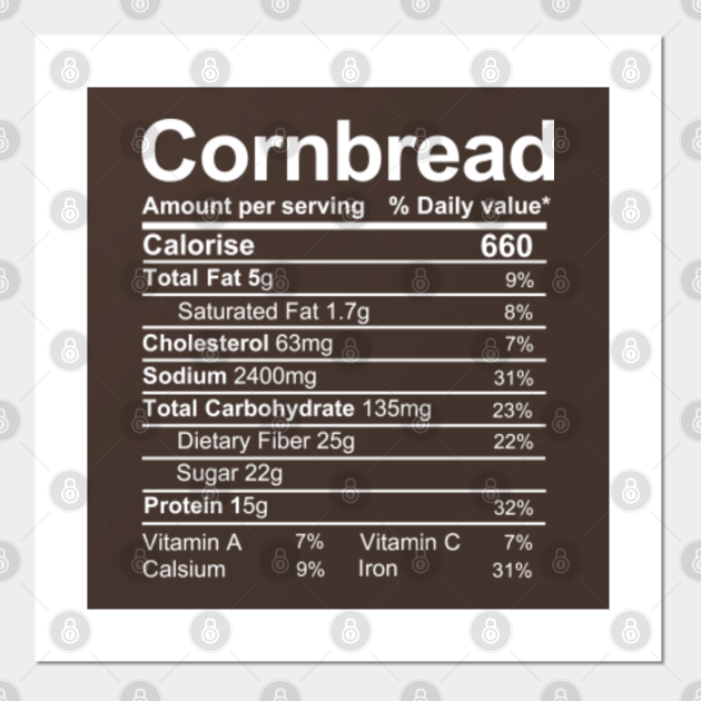 Cornbread Nutrition Facts Nutrition Facts Posters and Art Prints